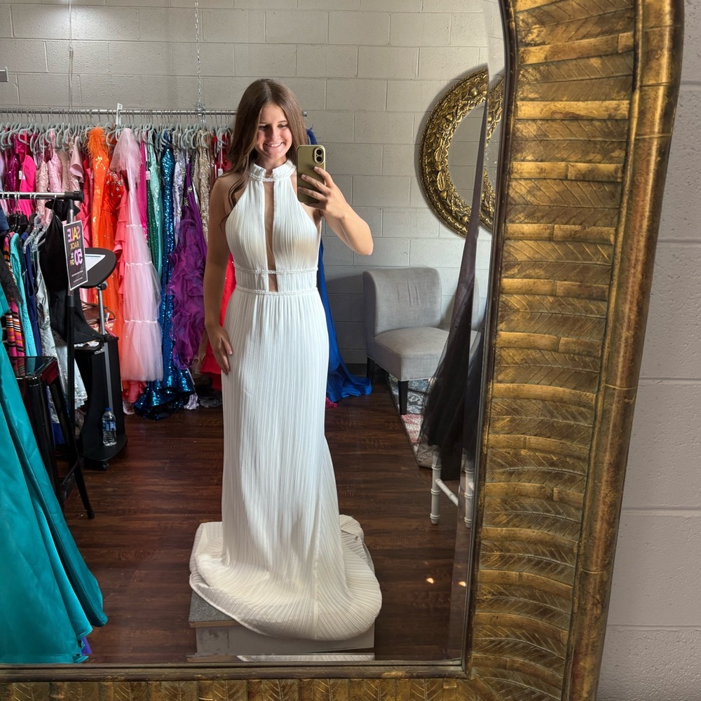 Stunning Elegant White Halter Gown